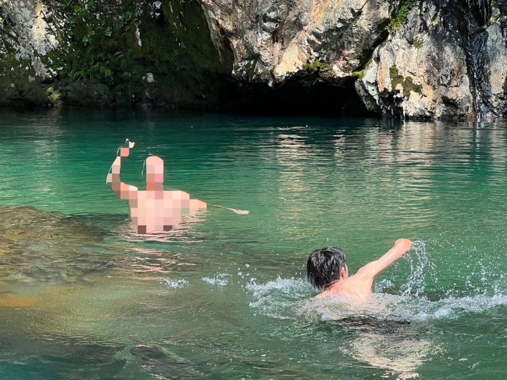 帰りに板取川で川遊び