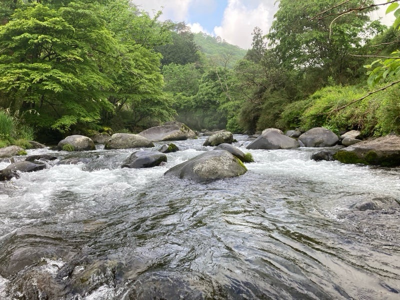 郡上市、長良川水系の寒水川の増水時