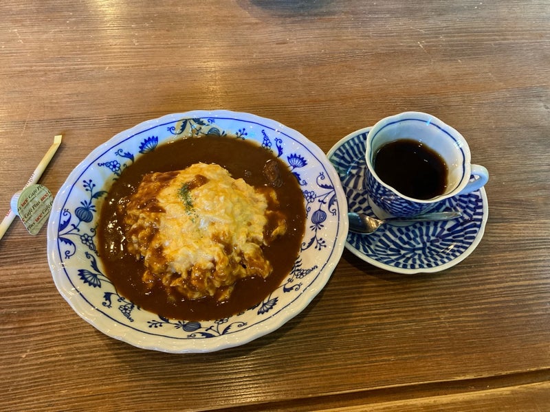 十津川村の喫茶店ピットで頂いたランチ（オムカレーとコーヒー）