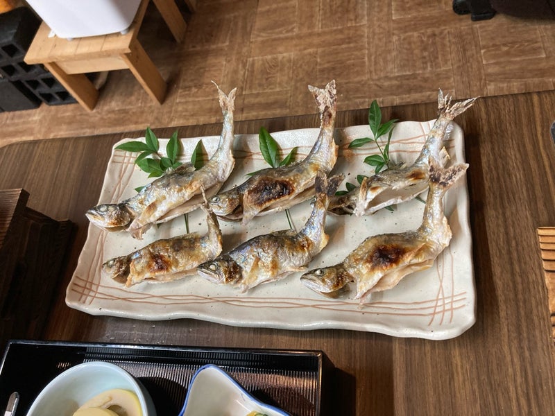 十津川村の渓流で、釣った天然アマゴ（ネイティブトラウト）の塩焼き