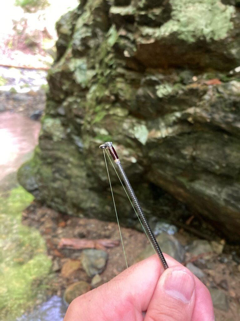 枝沢で誤って折ってしまってファインテール502UL